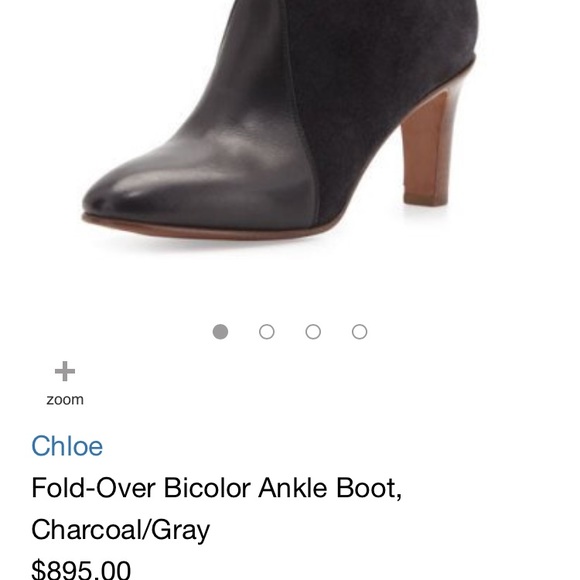 CHLOÉ Fold-Over Bicolor Ankle Boot NWOT - Picture 3 of 15